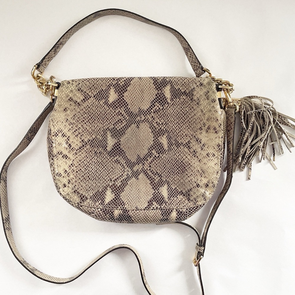 Michael Kors Grey Python Embossed Leather Crossbo… - image 4